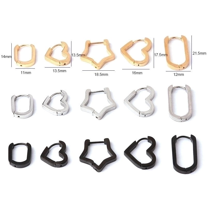 Ear Cartilage Rings & Studs Fashion Geometric 316L Stainless Steel  Plating