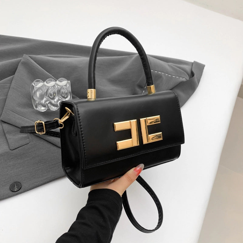 Women's Small Pu Leather Solid Color Streetwear Sewing Thread Square Flip Cover Square Bag