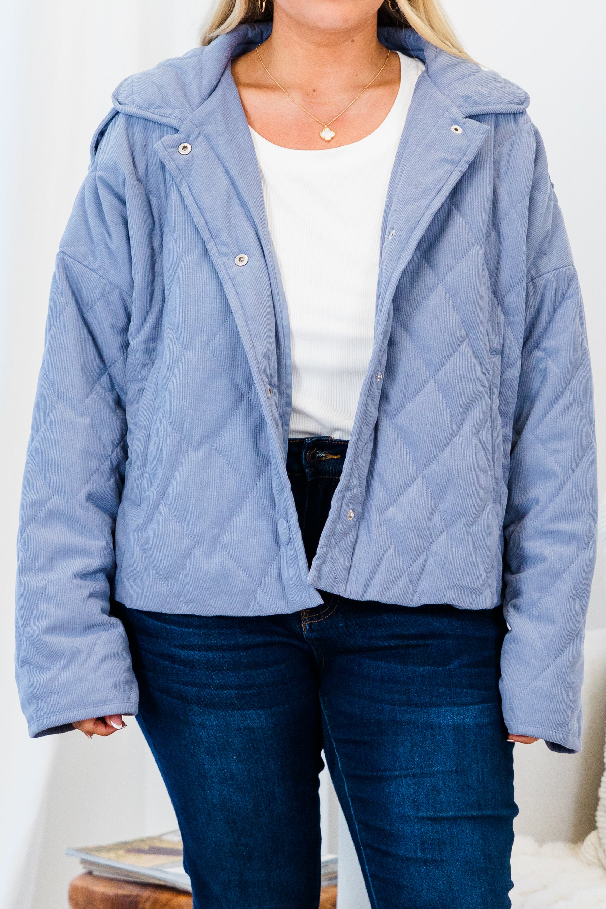 When You Come Home Jacket. Denim Blue