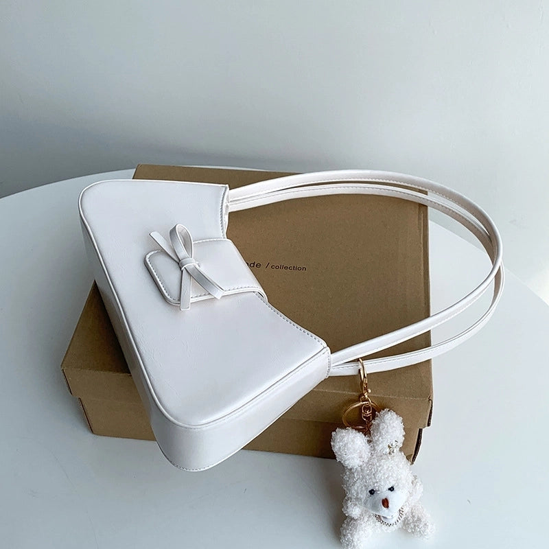 Women's Medium Pu Leather Solid Color Basic Zipper Underarm Bag