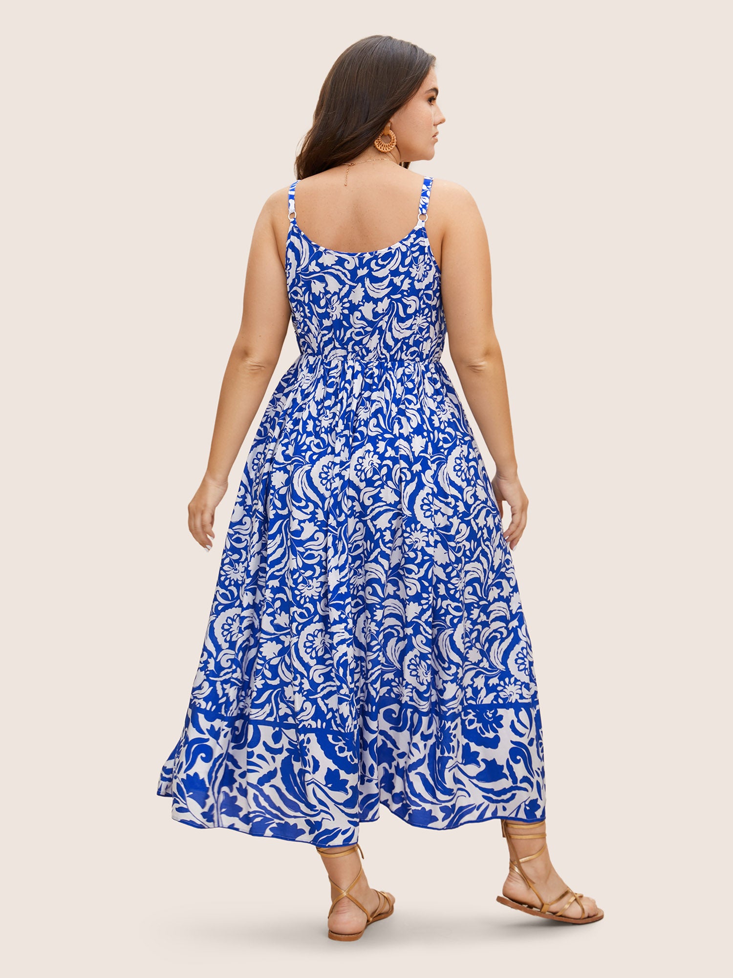 Rayon Boho Print Wrap Cami Dress