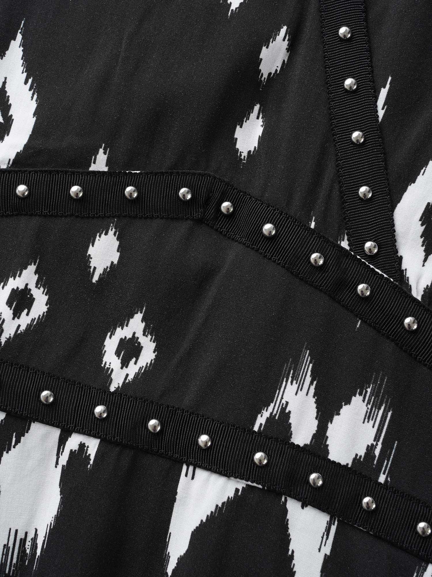 Abstract Studded Woven Maxi Dress