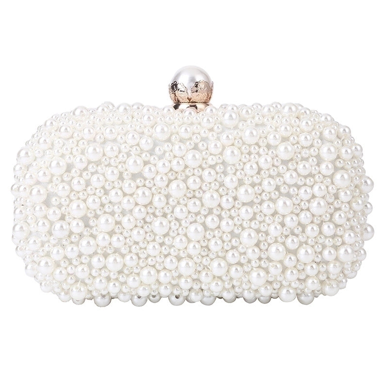Beige Plastic Solid Color Square Evening Bags