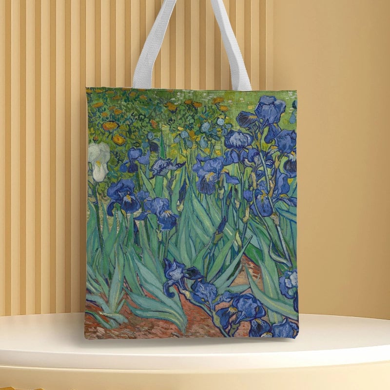 Women's Medium Canvas Animal Basic Classic Style Square Open Canvas Bag