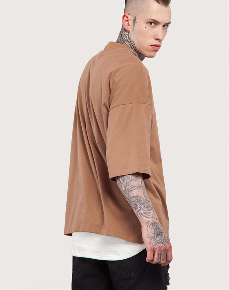 Solid Drop Shoulder Oversized Tee