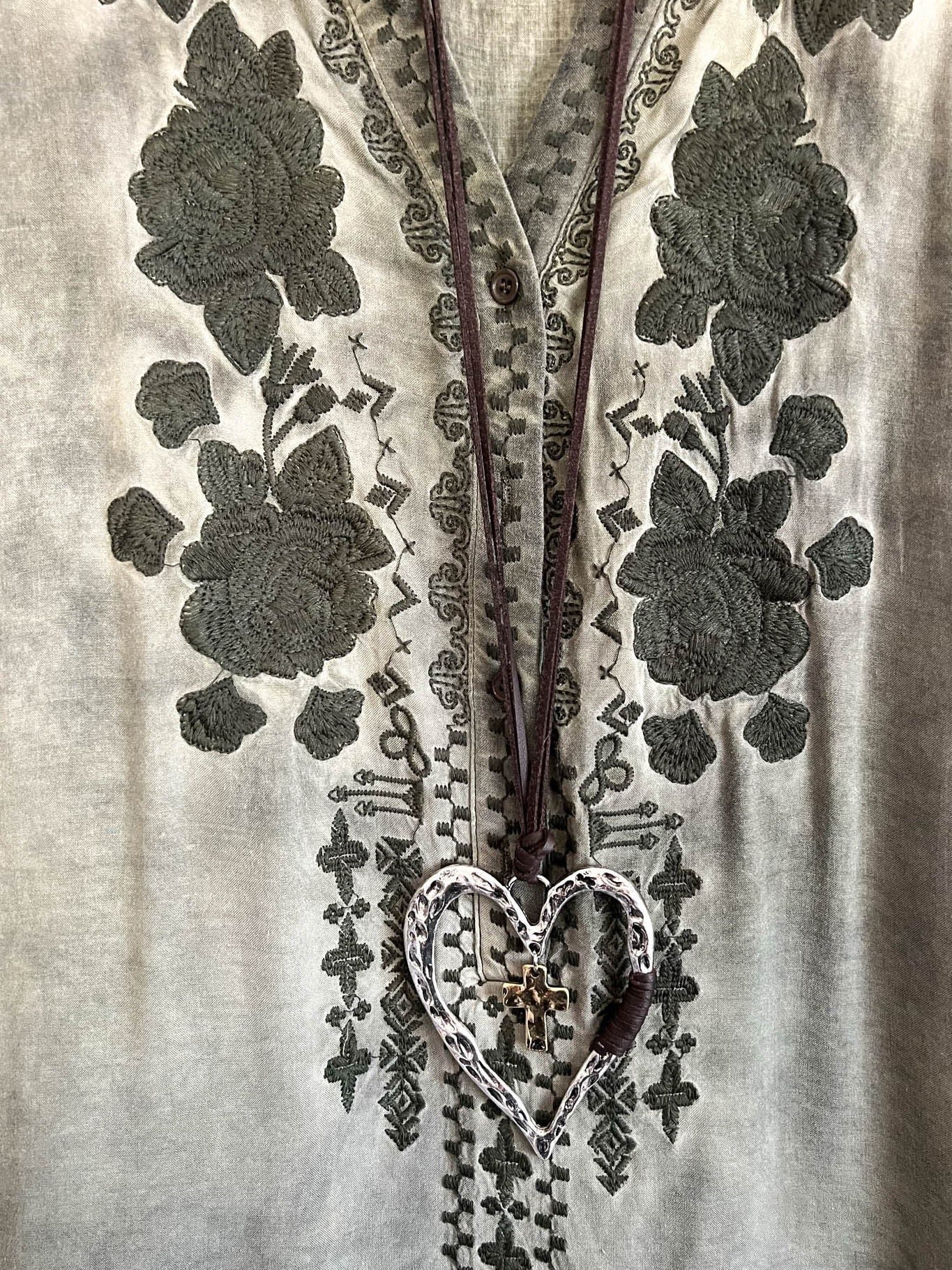 V Neck Casual Long Sleeve Floral Pattern Blouse