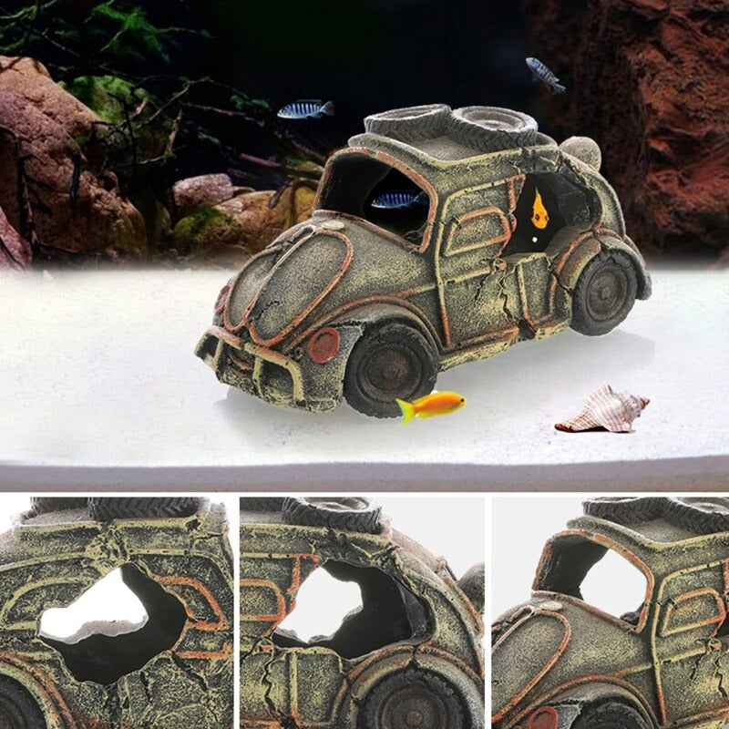 Broken Vehicle Wreck Ornament For Aquarium