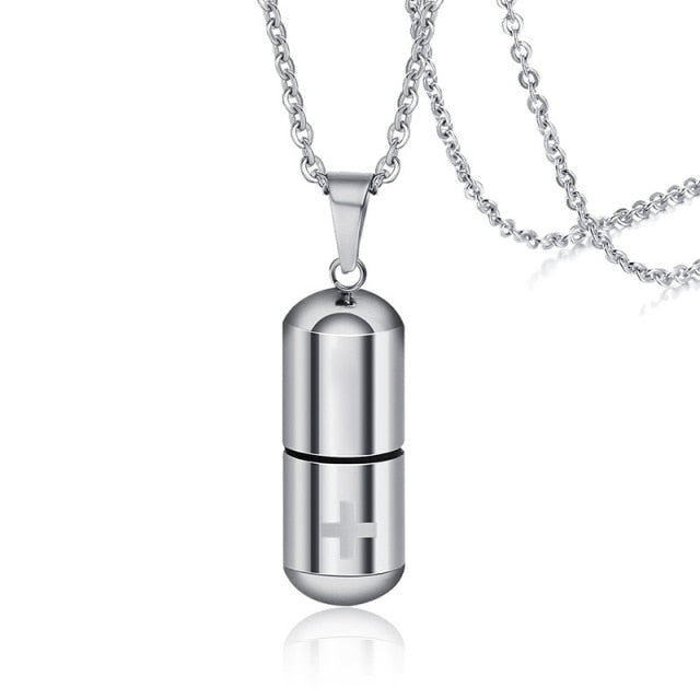 Hollow Pill Case Necklace