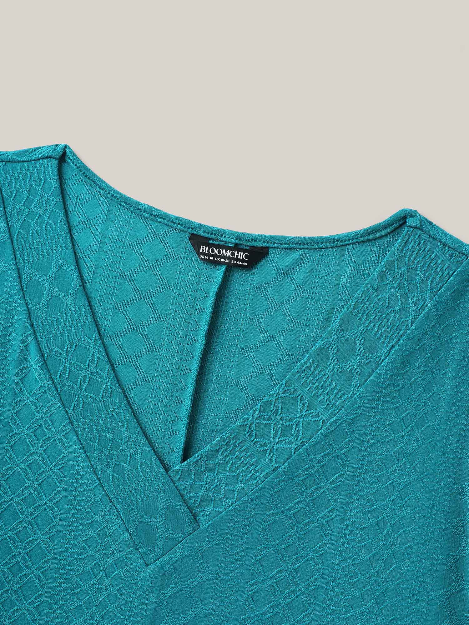 Stretchy Textured Relaxed-Fit Plain Top