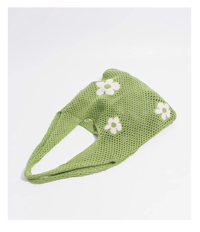 Women's Medium Polyester Flower Cute Square Open Tote Bag