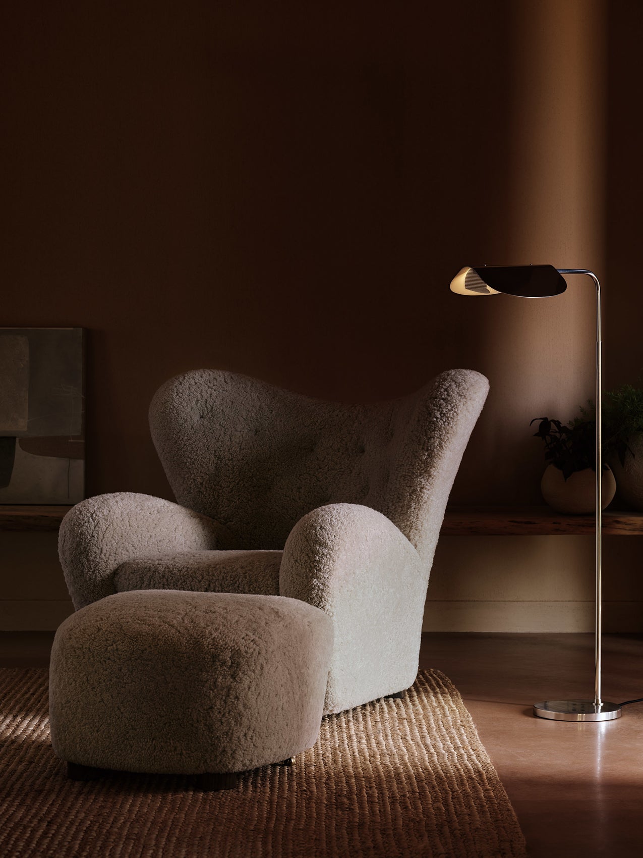 Tired Man Ottoman. Sheepskin