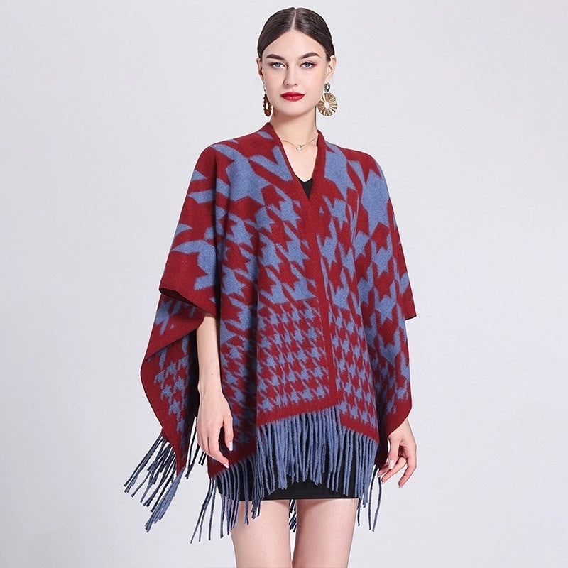 Women's Streetwear Plaid Blended Shawl