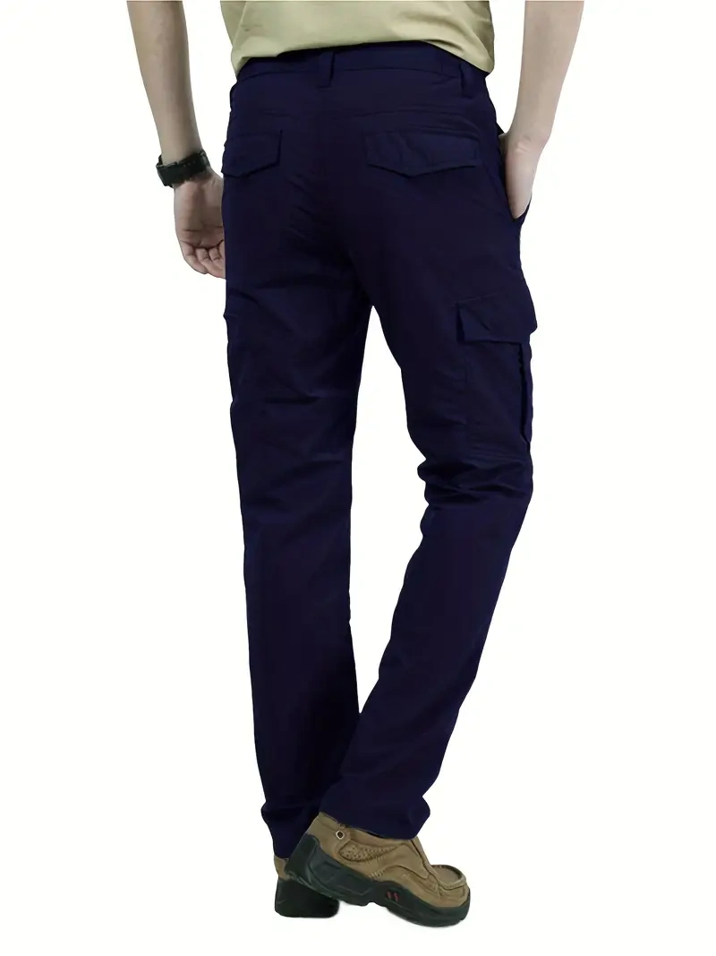 Men's Breathable Summer Casual Trousers with Multi-Pocket Design