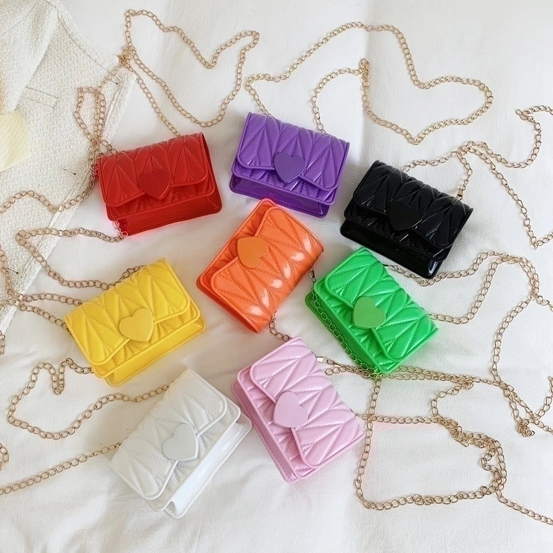 Small Silica Gel Solid Color Fashion Square Magnetic Buckle Crossbody Bag