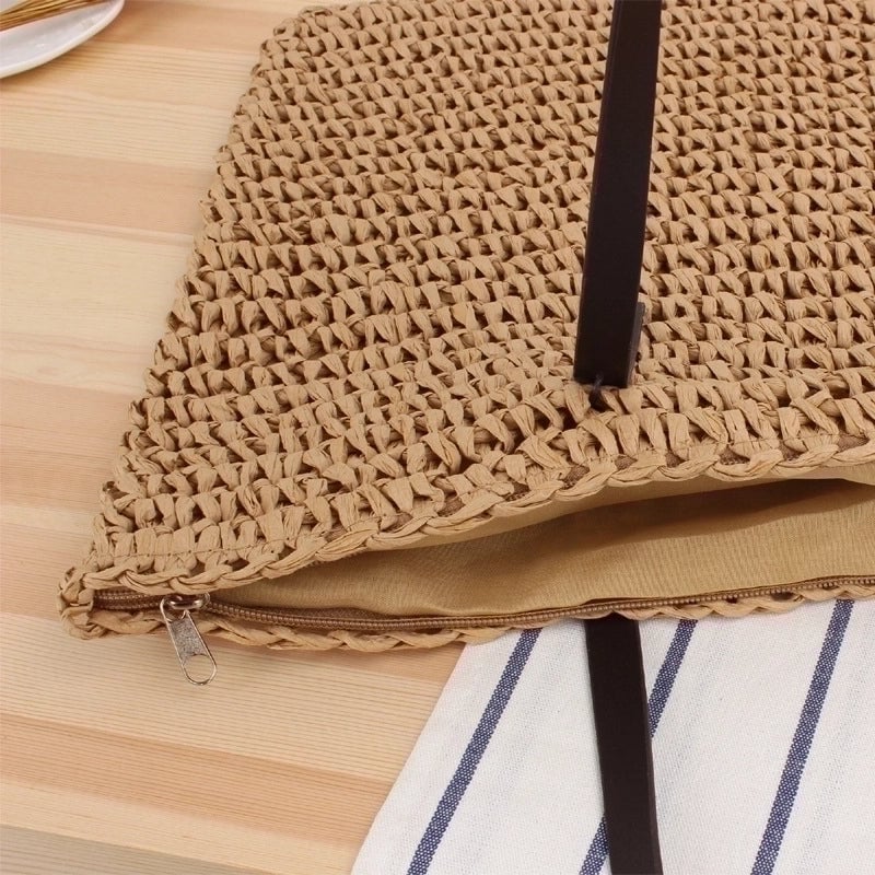 Women's Large Spring&summer Cotton Rope Basic Straw Bag