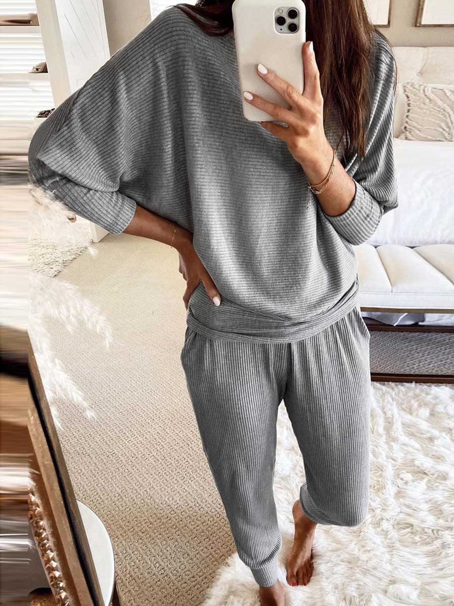Long Sleeve Knit Sweatshirt Loungewear