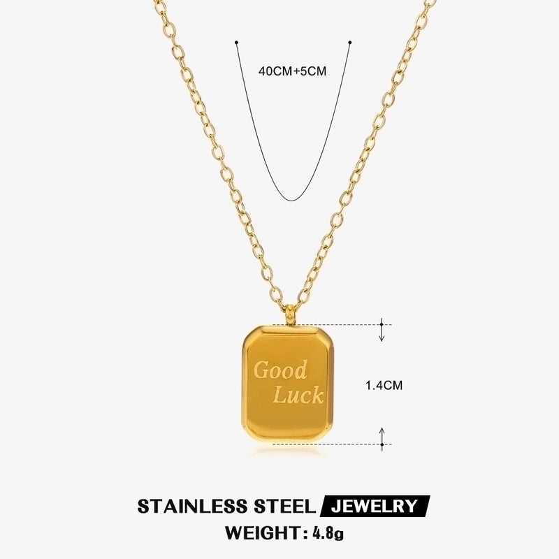 304 Stainless Steel 18K Gold Plated IG Style Plating Inlay Geometric Rhinestones Shell Necklace