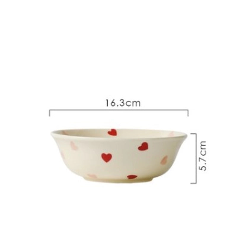Cute Heart Ceramics Plate Tableware Mug 1 Piece