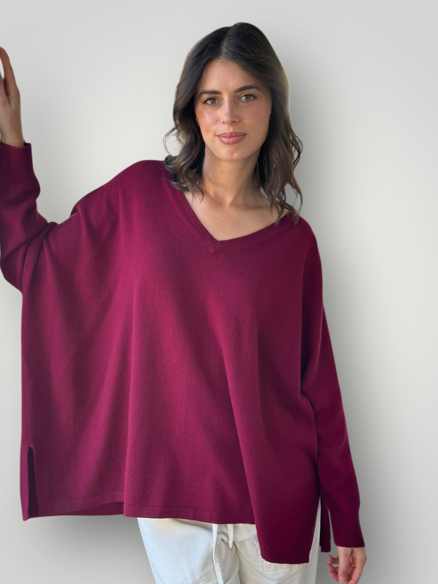 relaxed boyfriend knit- pinot cashmere