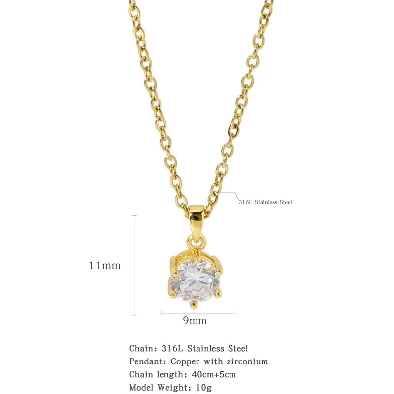 316L Stainless Steel  Copper Gold Plated Minimalist Classic Style Plating Constellation Pendant Necklace