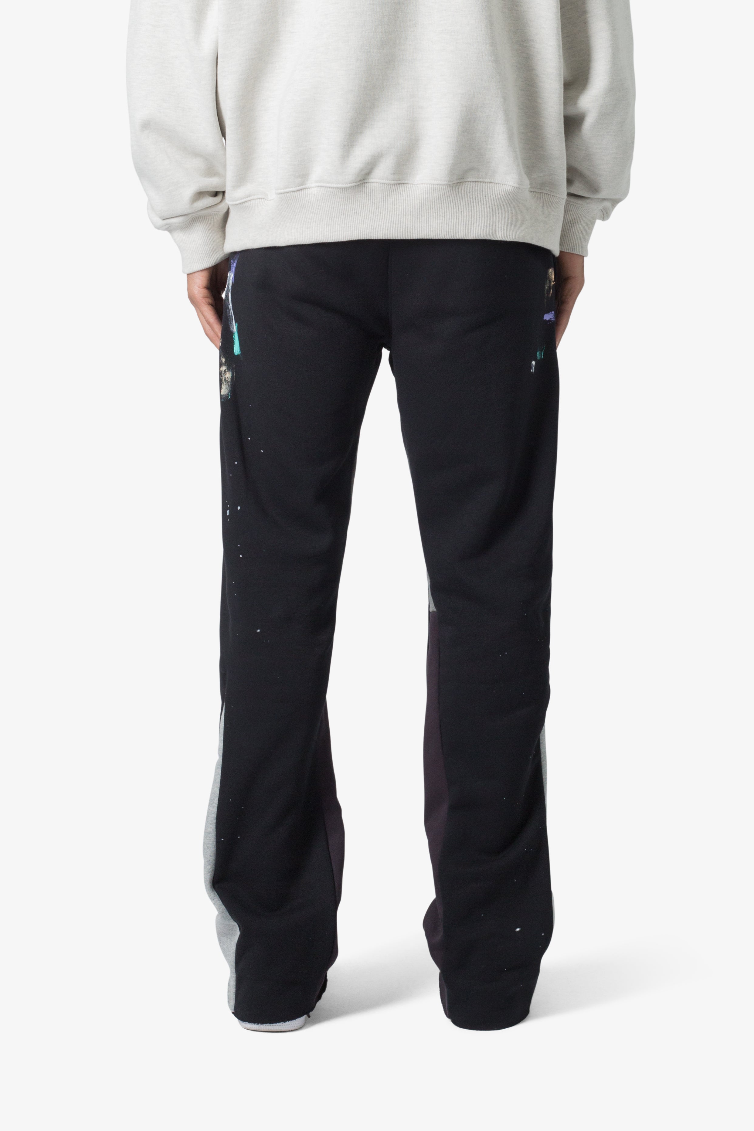 Contrast Bootcut Sweatpants - Black