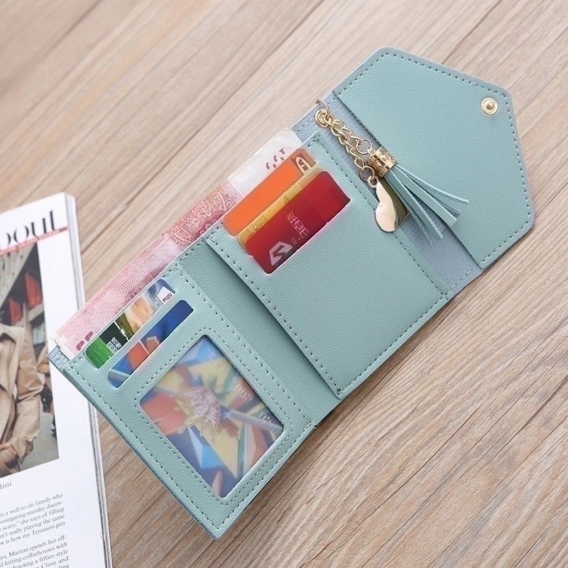 Women'S Solid Color Pu Leather Light Grey Light Green Dark Grey Magnetic Buckle Wallets