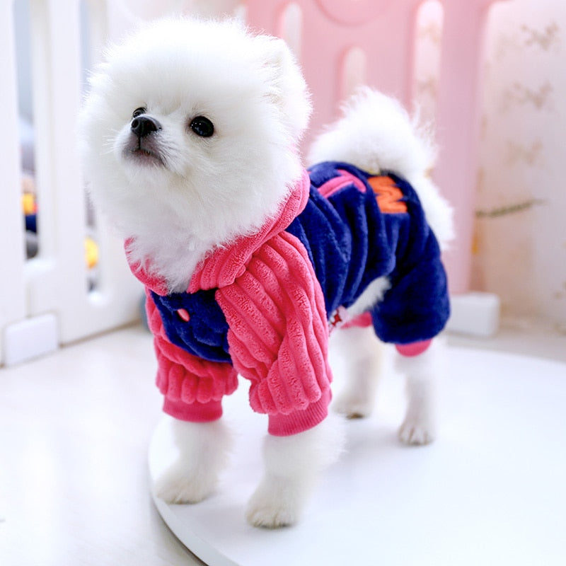 Letter Printed Warm Puppy Coat