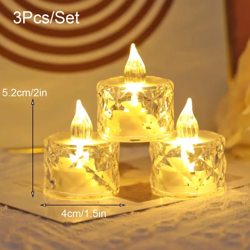 ON SALE🔥3pcs/SET Crystal Flameless Candle Light