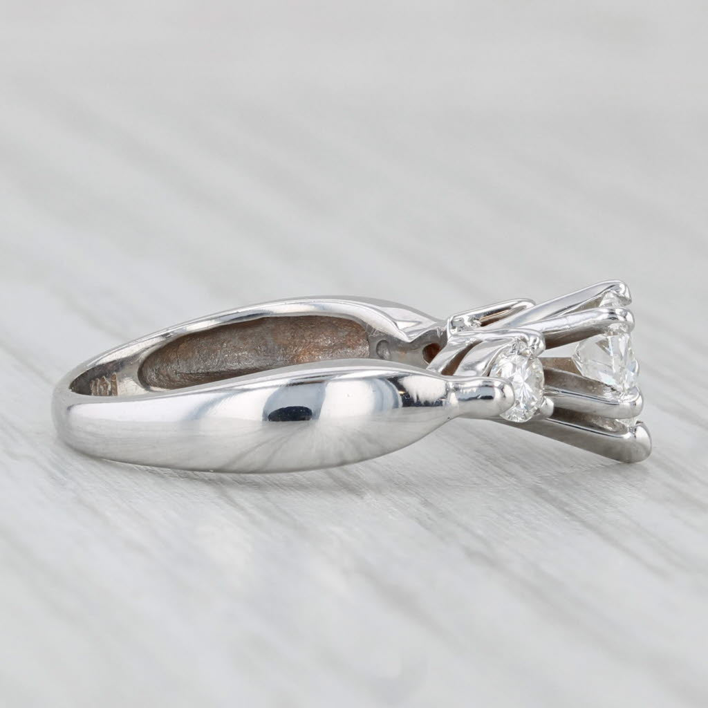 0.83ctw Diamond Heart Engagement Ring 14k white Gold Size 4.25