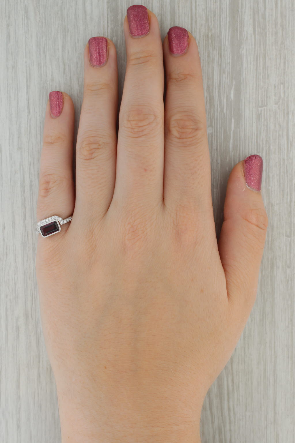 New 2.01ctw Rhodolite Garnet Diamond Ring 950 Platinum Size 6.75