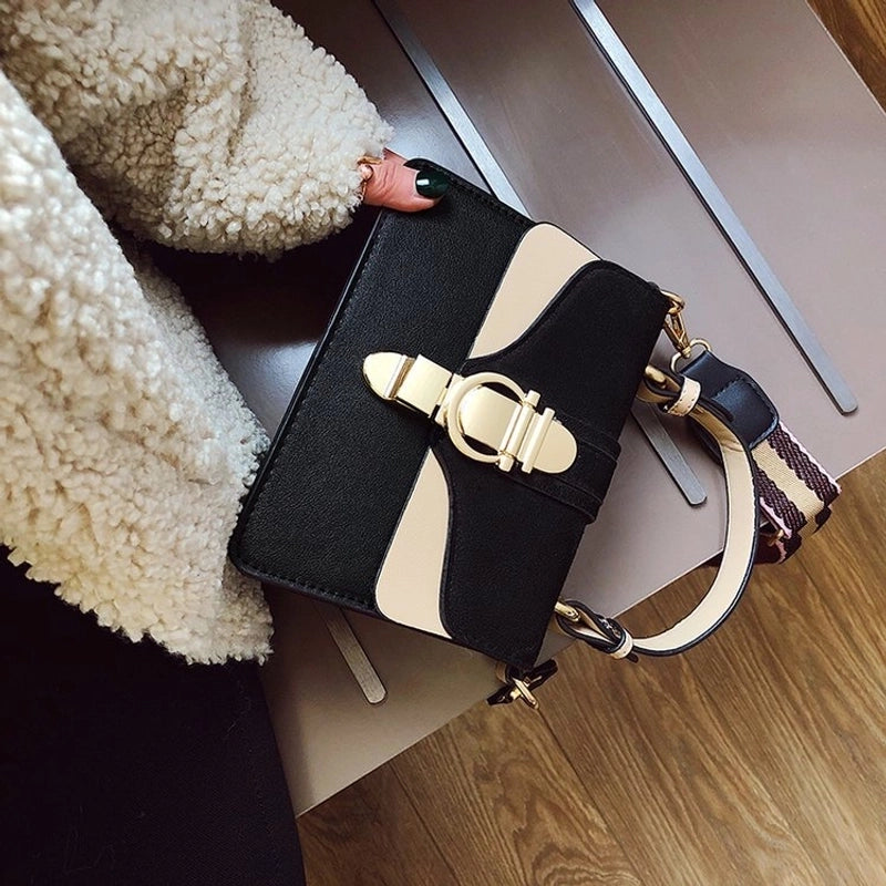 Women's Small Pu Leather Vintage Style Square Bag