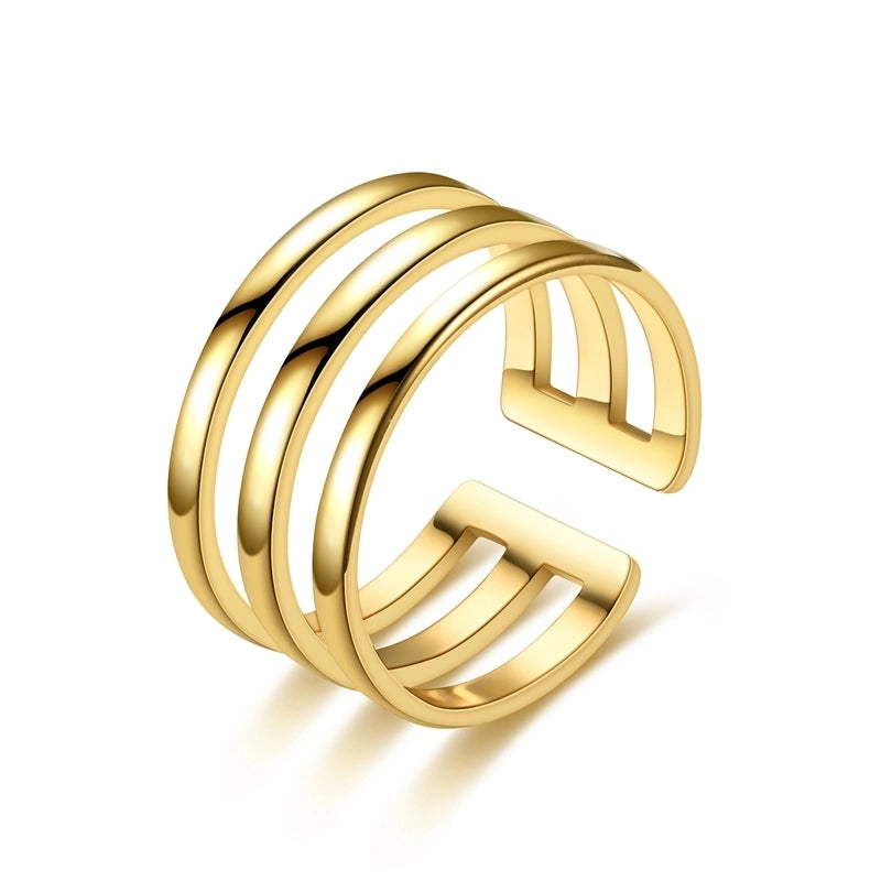 Heart Titanium Steel 18K Gold Plated Carving