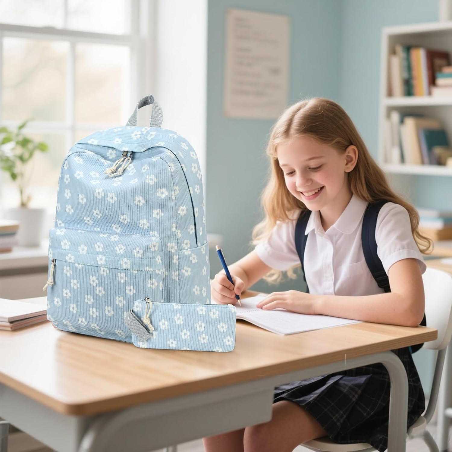 Bluboon School Backpack Teens Girls Boys Kids School Book Bags with Lunch Box Pencil Bag