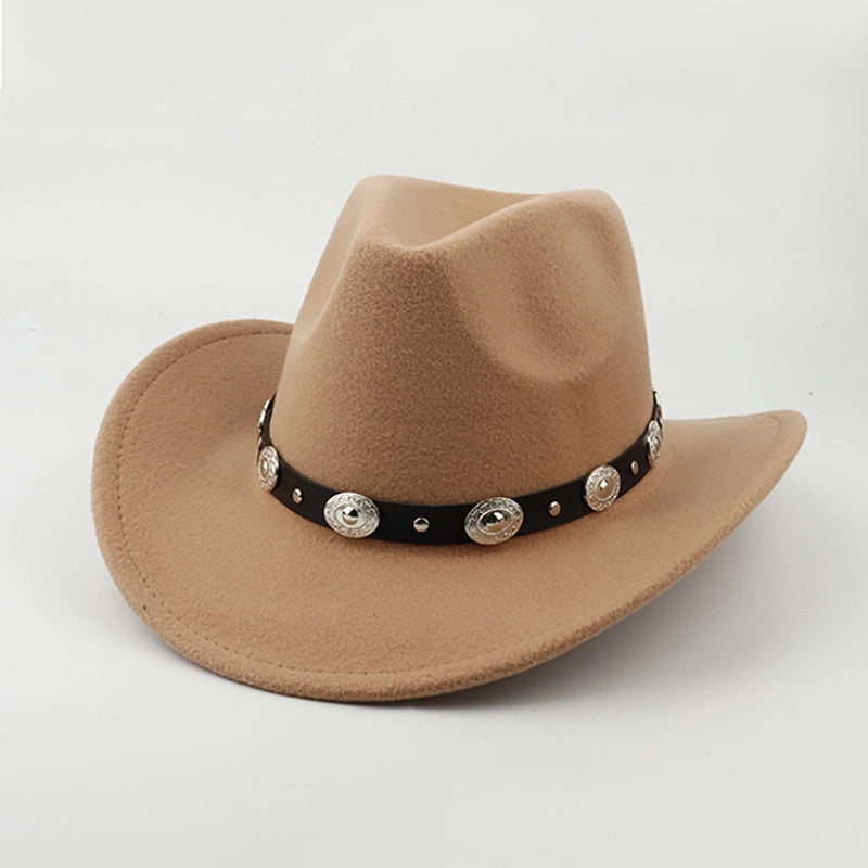 Ethnic Style Topper Hat Western Cowboy Hat Tibetan Tibetan Performance Hat Woolen Hat Central Retro Woolen Hat
