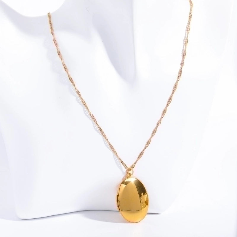 Casual Vintage Style Classic Style Heart Shape 304 Stainless Steel 18K Gold Plated Plating Stainless Steel Necklaces