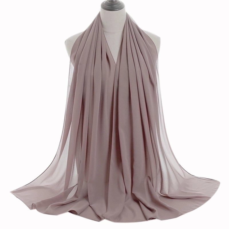 Women's Minimalist Solid Color Chiffon Cotton Linen Scarves