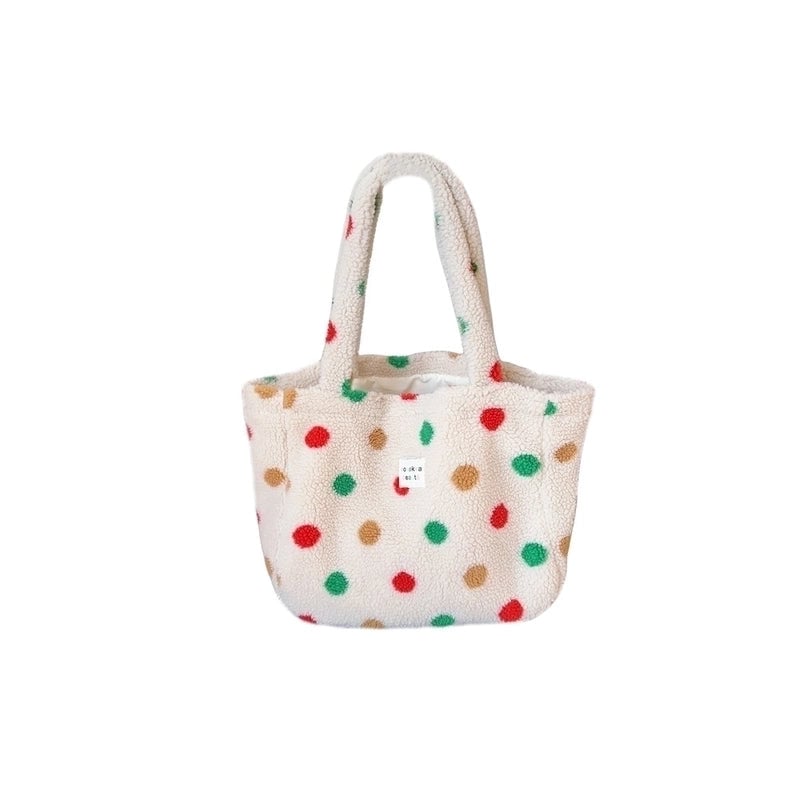 Women's Medium Plush Color Block Streetwear Square Open Shoulder Bag