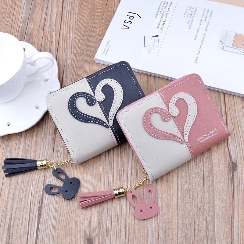 Women's Heart Shape Pu Leather Zipper Coin Purses