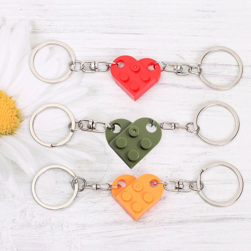 Cute Heart Shape Matching Brick Keychain For Couples