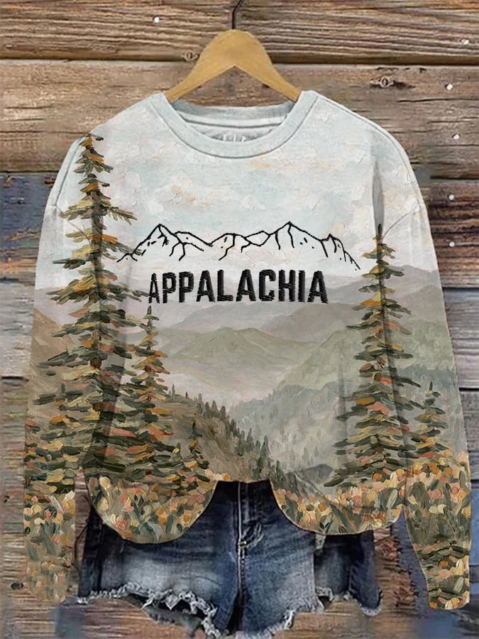 Women's Appalachia Strong Printed Round Neck Sweatshirt