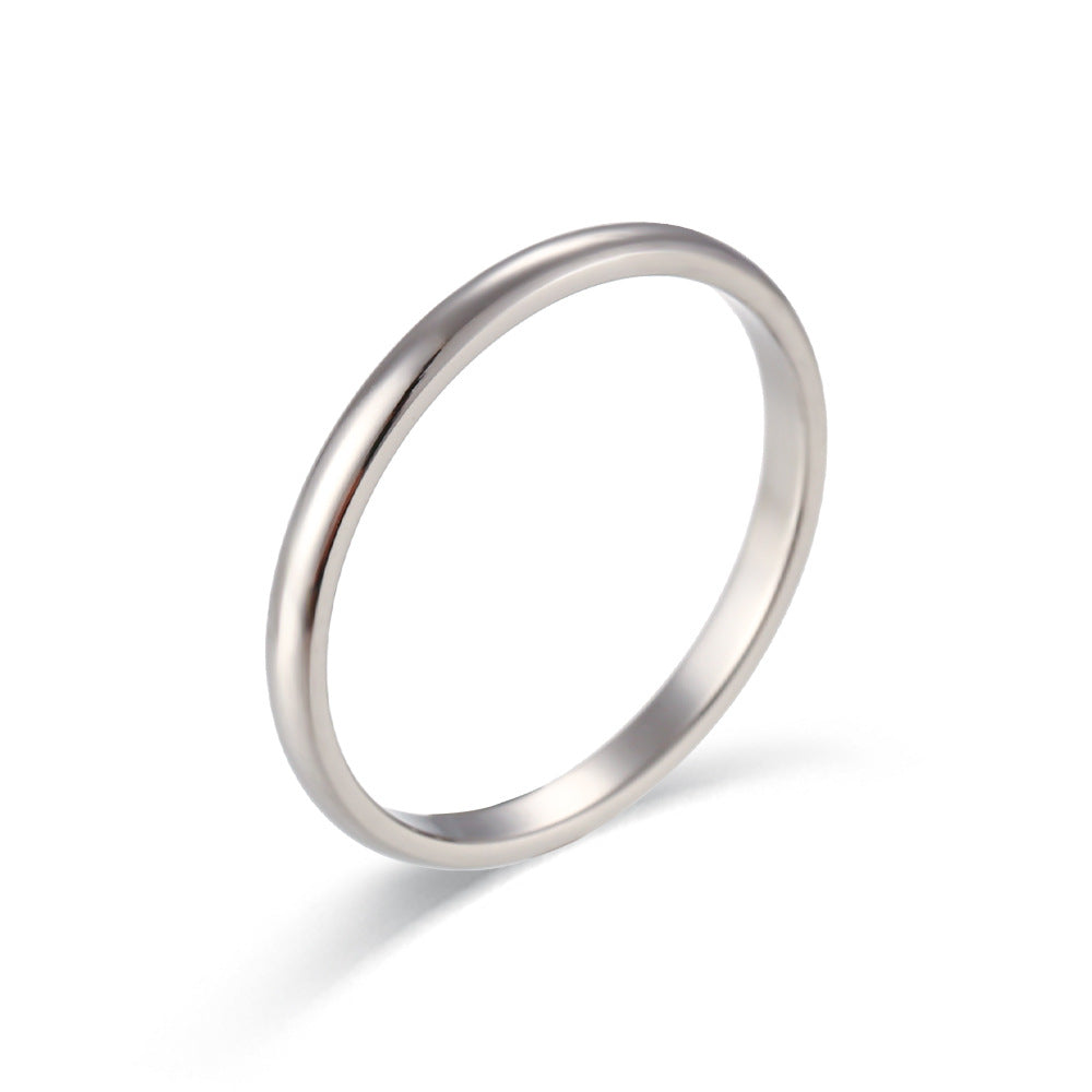 Minimalist Fashion Round Geometric Stainless Steel 18K Gold Plated Rings