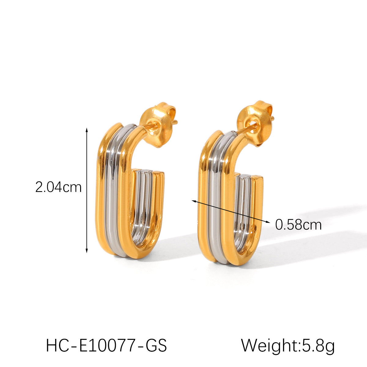 Ins Style Multi-Layer Titanium Steel Earrings 18K Gold Stainless Steel Linear Earrings Personality All-Match Earrings For Women