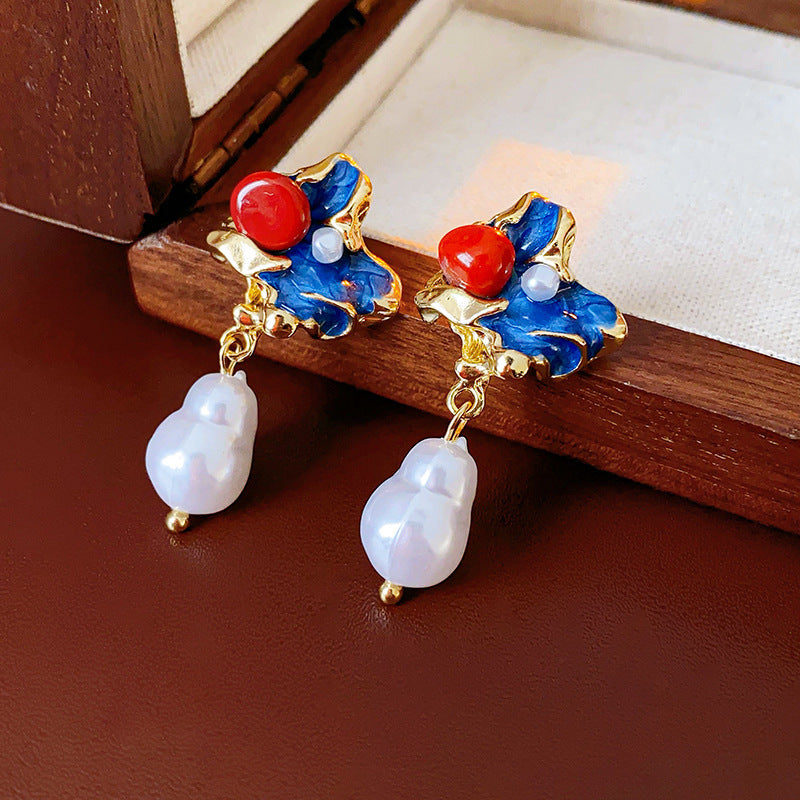 Luxurious Quadrilateral Round Ellipse Leaf Rhombus Animal Bowknot Text Letter Geometric Number Droplet Flower Chinese Zodiac Artificial Pearl Oil Dripping Earrings