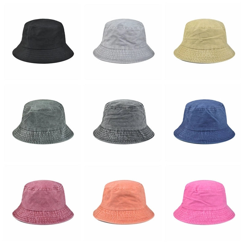 Unisex Minimalist Solid Color Wide Eaves Bucket Hat