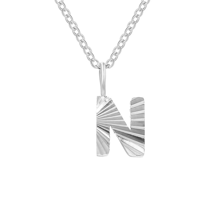 Minimalist Letter Stainless Steel Pendant Necklace In Bulk