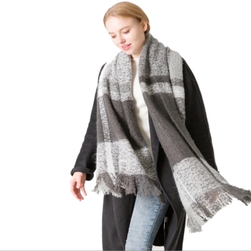 Unisex Casual Minimalist Lattice Polyester Scarf