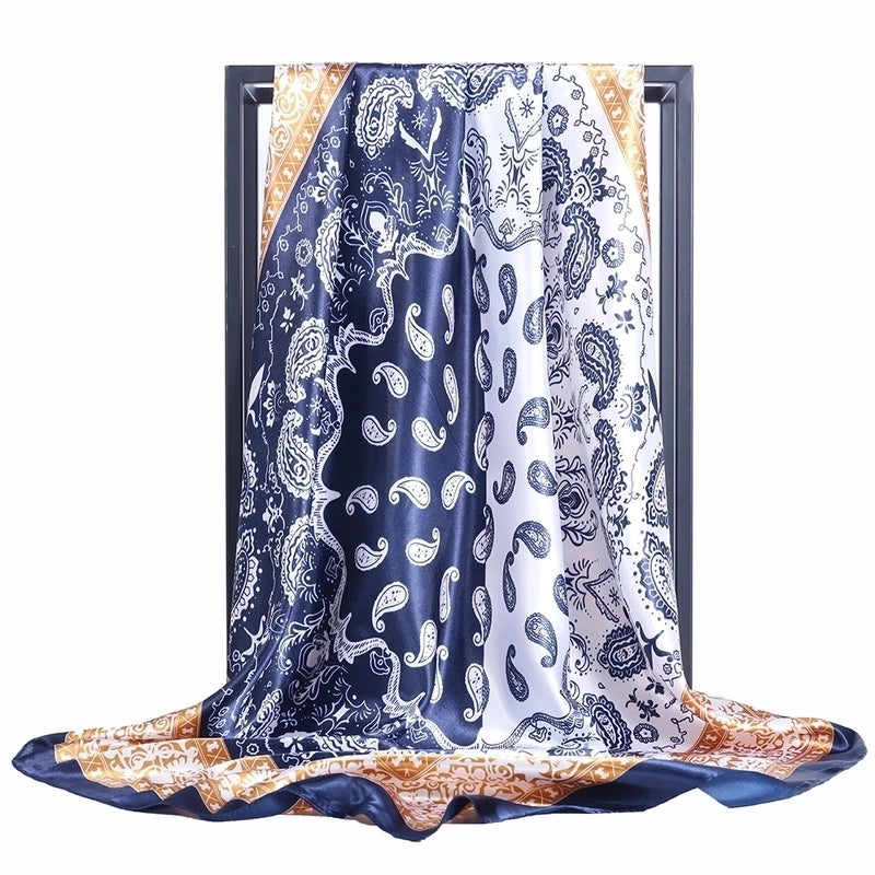 Women's Minimalist Flower Satin Printing Scarves & Gloves