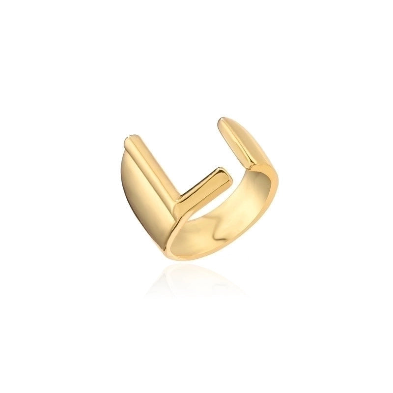 New 18k Copper Gold-plated Alphabet Open Ring