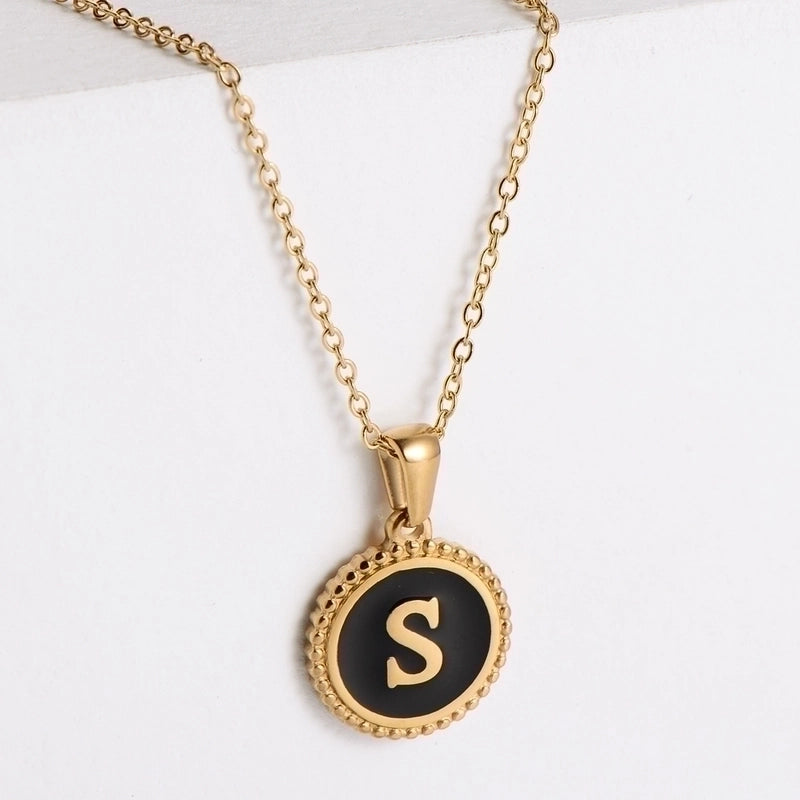 Fashion Letter 304 Stainless Steel No Inlaid 18K Gold Plated Plating Stainless Steel Necklaces
