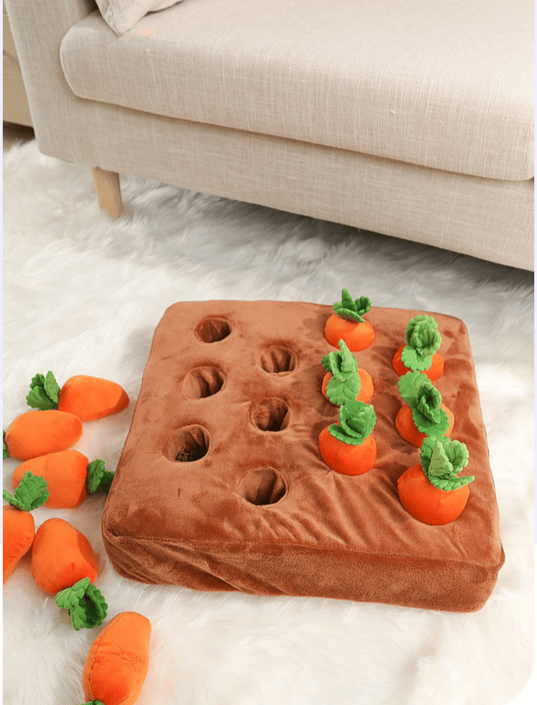 Interactive Dog Toys .Carrot Snuffle Mat for Dogs Plush Puzzle Toys